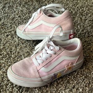 Vans Pink and White Floral Sneakers